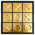 Orsina Churchill Black Sheesham Wood and Gold Tic-Tac-Toe Game