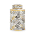 Orsina Doria Small Leaf Ceramic Jar – Multicoloured Lidded Canister
