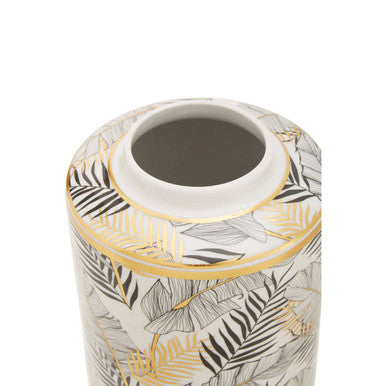 Orsina Doria Small Leaf Ceramic Jar – Multicoloured Lidded Canister