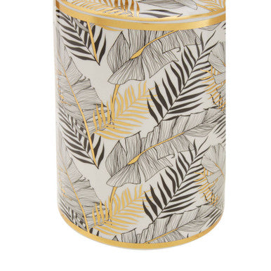 Orsina Doria Small Leaf Ceramic Jar – Multicoloured Lidded Canister