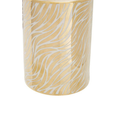 Orsina Doria Small Ceramic Jar | White and Gold Lidded Home Decor