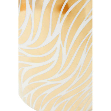 Orsina Large White and Gold Ceramic Jar – Decorative Lidded Storage