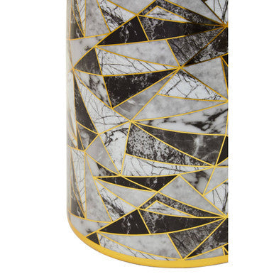 Orsina Doria Large Marble Effect Ceramic Jar with Gold Trim & Lid