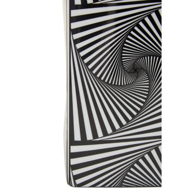 Orsina Doria Small Ceramic Jar – Black and White Geometric Lidded Canister