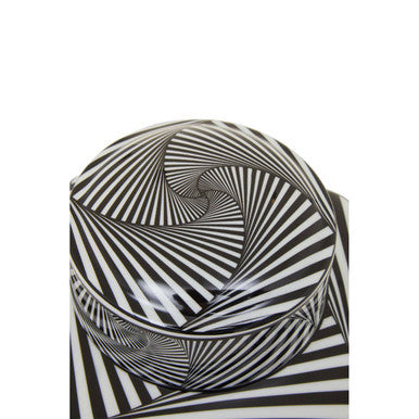 Orsina Doria Small Ceramic Jar – Black and White Geometric Lidded Canister