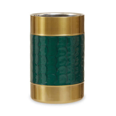 Orsina Carolina Green Enamel & Gold Stainless Steel Wine Cooler