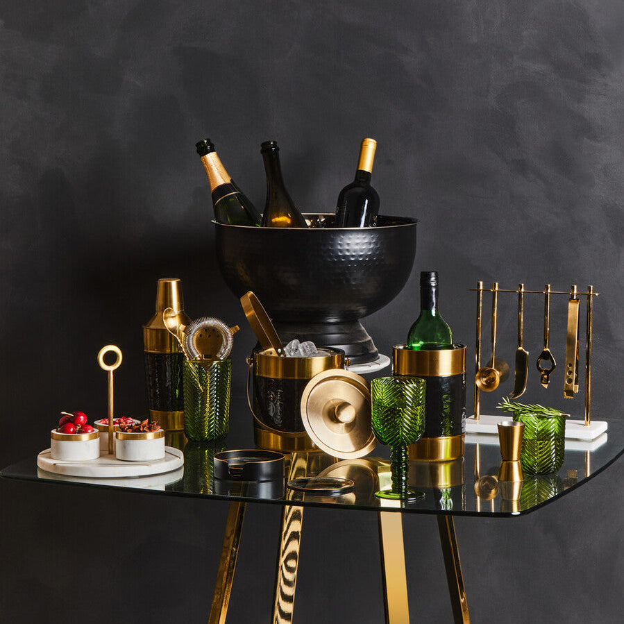 Orsina Carolina Wine Cooler – Double-Walled Gold & Black Enamel