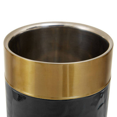 Orsina Carolina Wine Cooler – Double-Walled Gold & Black Enamel