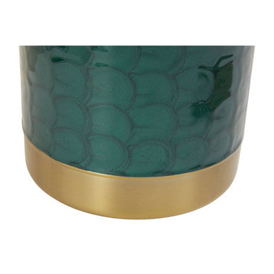 Orsina Carolina Green Enamel Ice Bucket – Gold Stainless Steel with Tongs