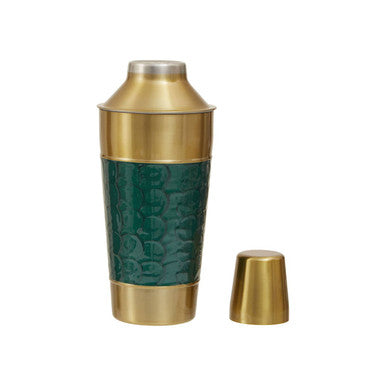 Orsina 4-Piece Cocktail Set – Gold Stainless Steel & Green Enamel