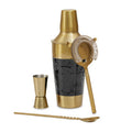 Orsina 4 Piece Cocktail Set – Black Enamel & Gold Stainless Steel