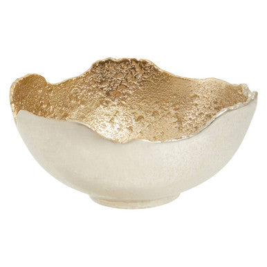 Orsina Dion Small Decorative Bowl – Mixed Nickel and Gold Finish