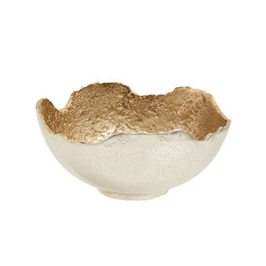 Orsina Dion Small Decorative Bowl – Mixed Nickel and Gold Finish