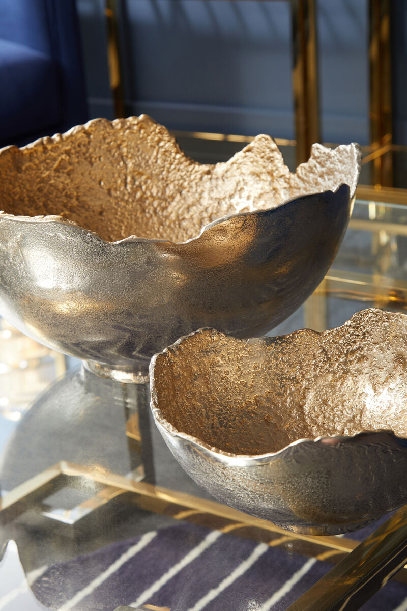Orsina Dion Small Decorative Bowl – Mixed Nickel and Gold Finish