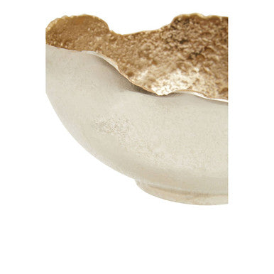 Orsina Dion Small Decorative Bowl – Mixed Nickel and Gold Finish