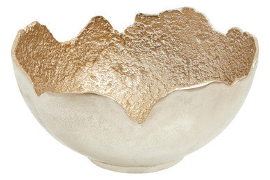 Orsina Dion Large Two-Toned Silver and Gold Aluminium Decorative Bowl