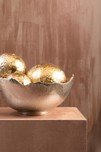 Orsina Dion Large Two-Toned Silver and Gold Aluminium Decorative Bowl