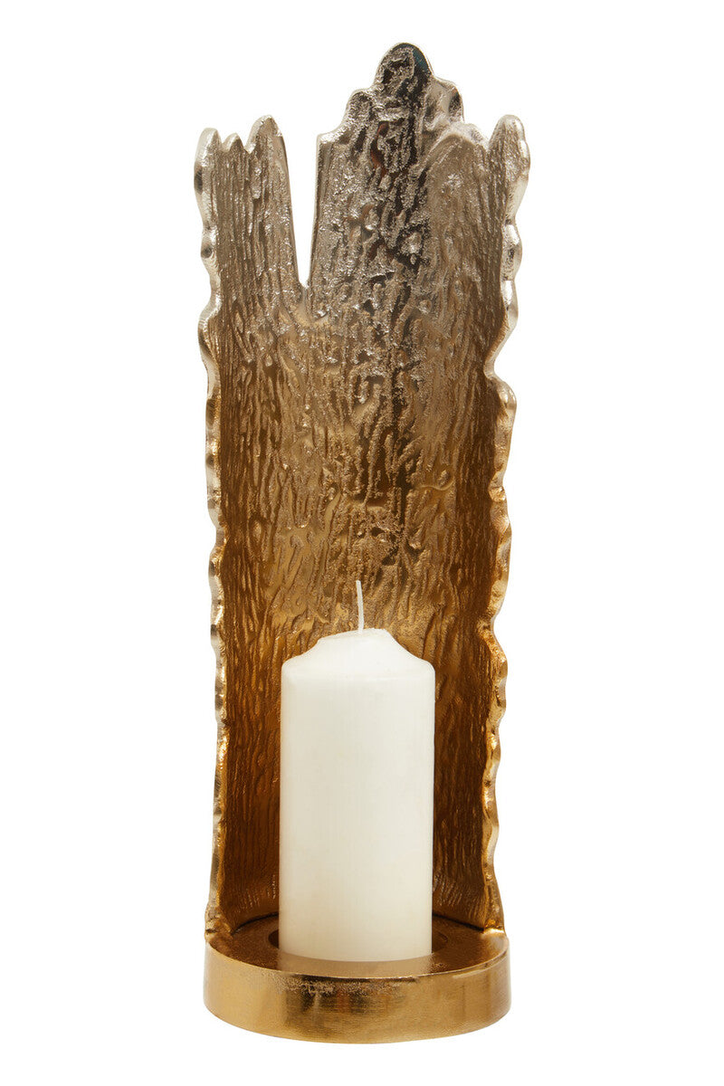 Orsina Dion Large Ombre Silver & Gold Aluminium Pillar Candle Holder