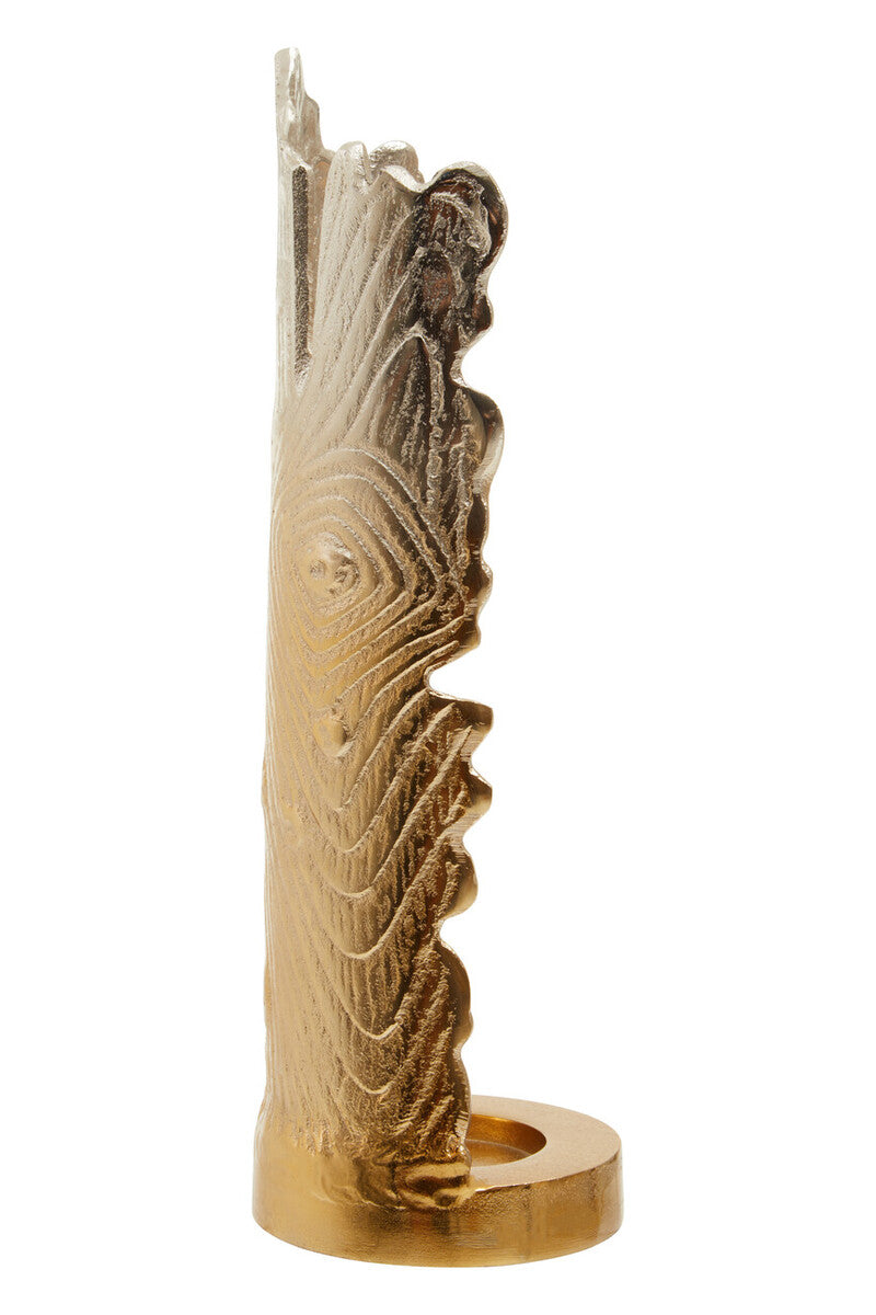 Orsina Dion Large Ombre Silver & Gold Aluminium Pillar Candle Holder