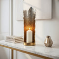 Orsina Dion Large Ombre Silver & Gold Aluminium Pillar Candle Holder