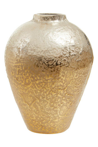 Orsina Dion Small Ombre Vase – Gold and Silver Aluminium Decor