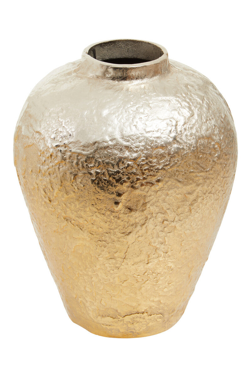 Orsina Dion Large Ombre Silver and Gold Metallic Sculptural Vase