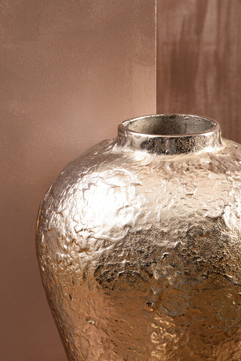 Orsina Dion Large Ombre Silver and Gold Metallic Sculptural Vase