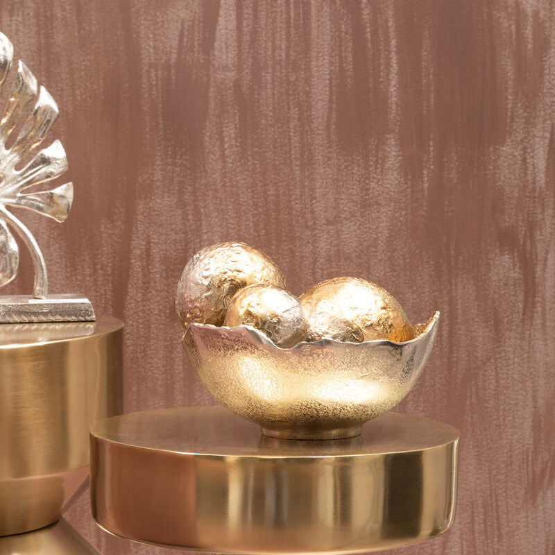 Orsina Dion Ombre Silver and Gold Aluminium Deco Balls – Set of 3