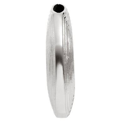 Orsina Dax Silver Small Vase – Handcrafted Round Aluminium Tabletop Decor