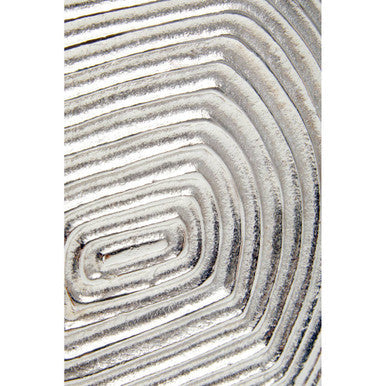 Orsina Dax Silver Small Vase – Handcrafted Round Aluminium Tabletop Decor