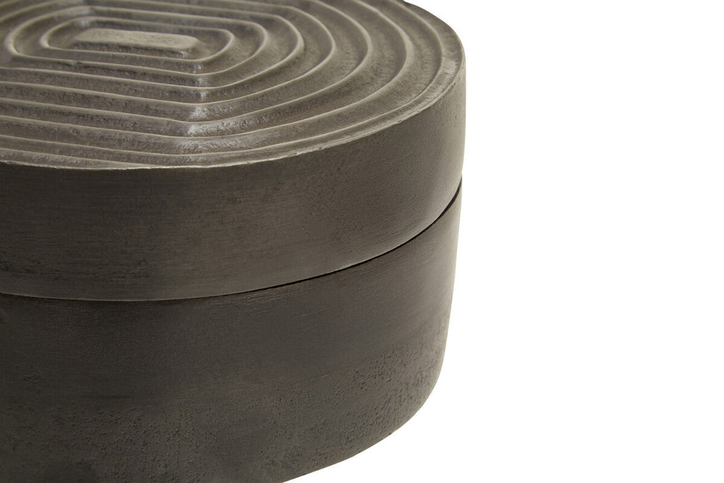 Orsina Dax Small Grey Aluminium Storage Box with Lid - Minimalist Decor