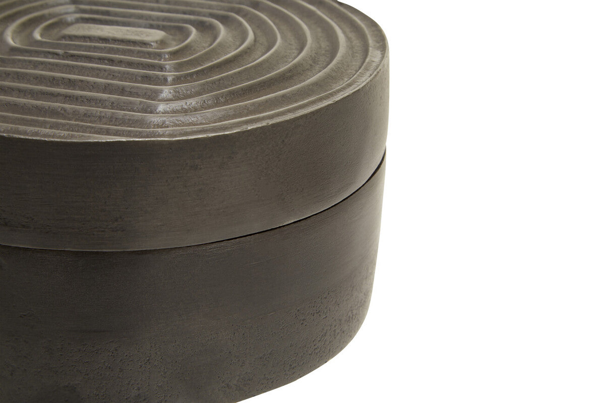 Orsina Dax Small Grey Aluminium Storage Box with Lid - Minimalist Decor