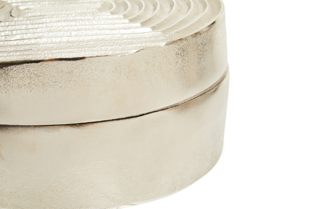 Orsina Dax Large Silver Box – Handcrafted Nickel Lidded Container