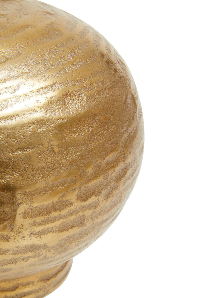 Orsina Deomali Small Abstract Gold Finish Vase – Textured Metal Decor