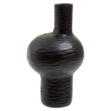 Orsina Deomali Large Abstract Black Textured Vase – Sculptural Decor