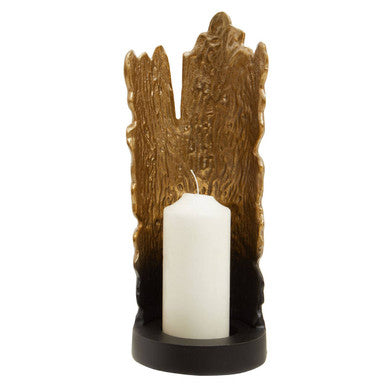 Orsina Deomali Small Ombre Black and Gold Aluminium Candle Holder