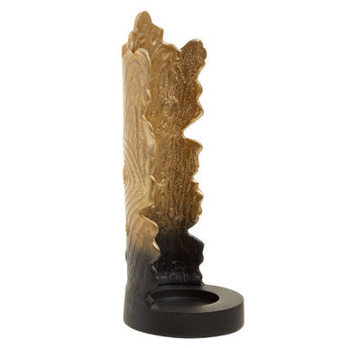 Orsina Deomali Small Ombre Black and Gold Aluminium Candle Holder