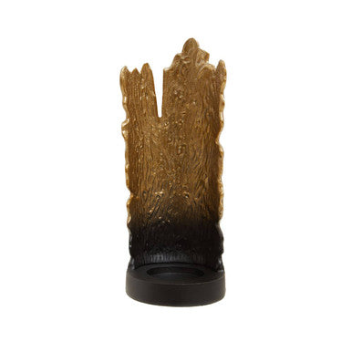 Orsina Deomali Small Ombre Black and Gold Aluminium Candle Holder