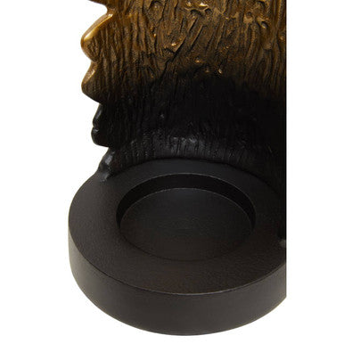 Orsina Deomali Small Ombre Black and Gold Aluminium Candle Holder