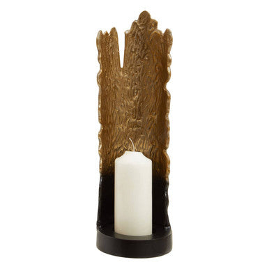 Orsina Deomali Large Ombre Candle Holder – Black and Gold Finish