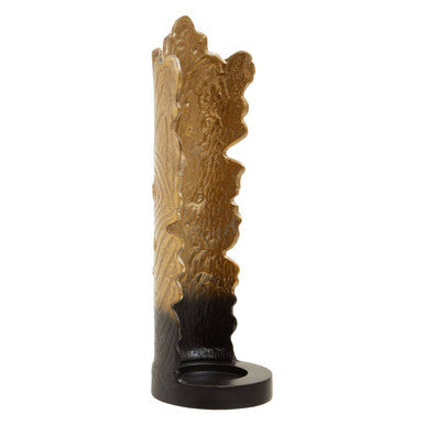 Orsina Deomali Large Ombre Candle Holder – Black and Gold Finish
