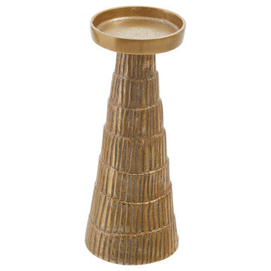Orsina Deomali Large Gold Etched Metal Candle Holder Centerpiece