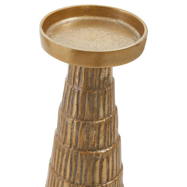 Orsina Deomali Large Gold Etched Metal Candle Holder Centerpiece