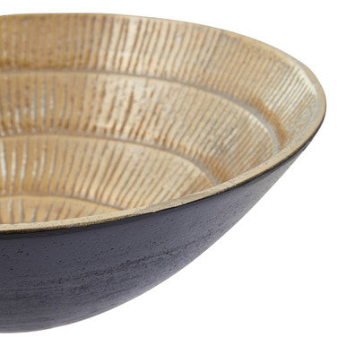 Orsina Deomali Small Decorative Bowl – Black and Gold Etched Aluminium