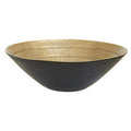 Orsina Deomali Large Decorative Bowl – Black & Gold Etched Aluminium