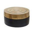 Orsina Deomali Small Round Metal Trinket Box – Black and Gold