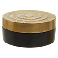 Orsina Deomali Large Round Lidded Box – Black and Gold Aluminium