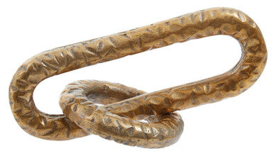 Orsina Prato Hammered Gold Chain Sculpture – Modern Aluminum Decor