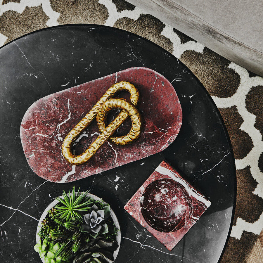 Orsina Prato Hammered Gold Chain Sculpture – Modern Aluminum Decor