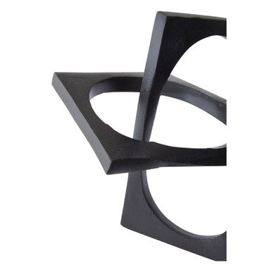 Orsina Prato Square Knot Sculpture – Matte Black Aluminium Decor